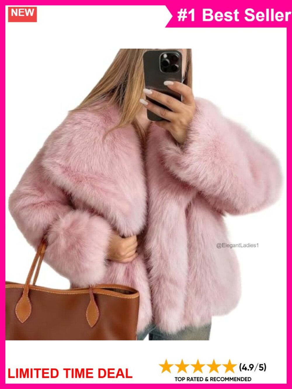 Fluffy Faux Fur Coat Lapel Open Front Winter Short Jacket